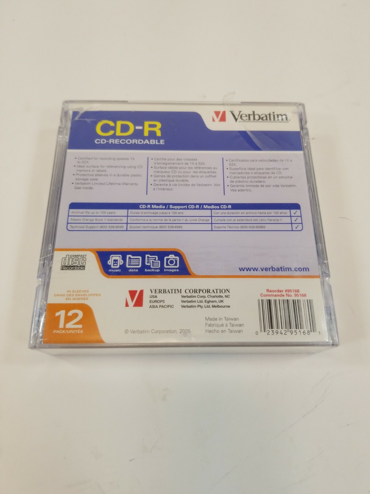 Verbatim CD-R CD-Recordable 1x-52x 80 min 700 mb Unopened NEW Qty 12 Discs 