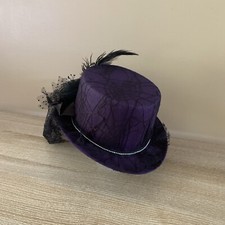 Purple With Black Lace Hat - Halloween Costume