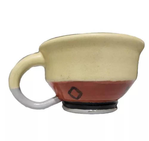 Signed Southwest Pottery Handmade Mug Coffee Cup Unusual Shape  8oz