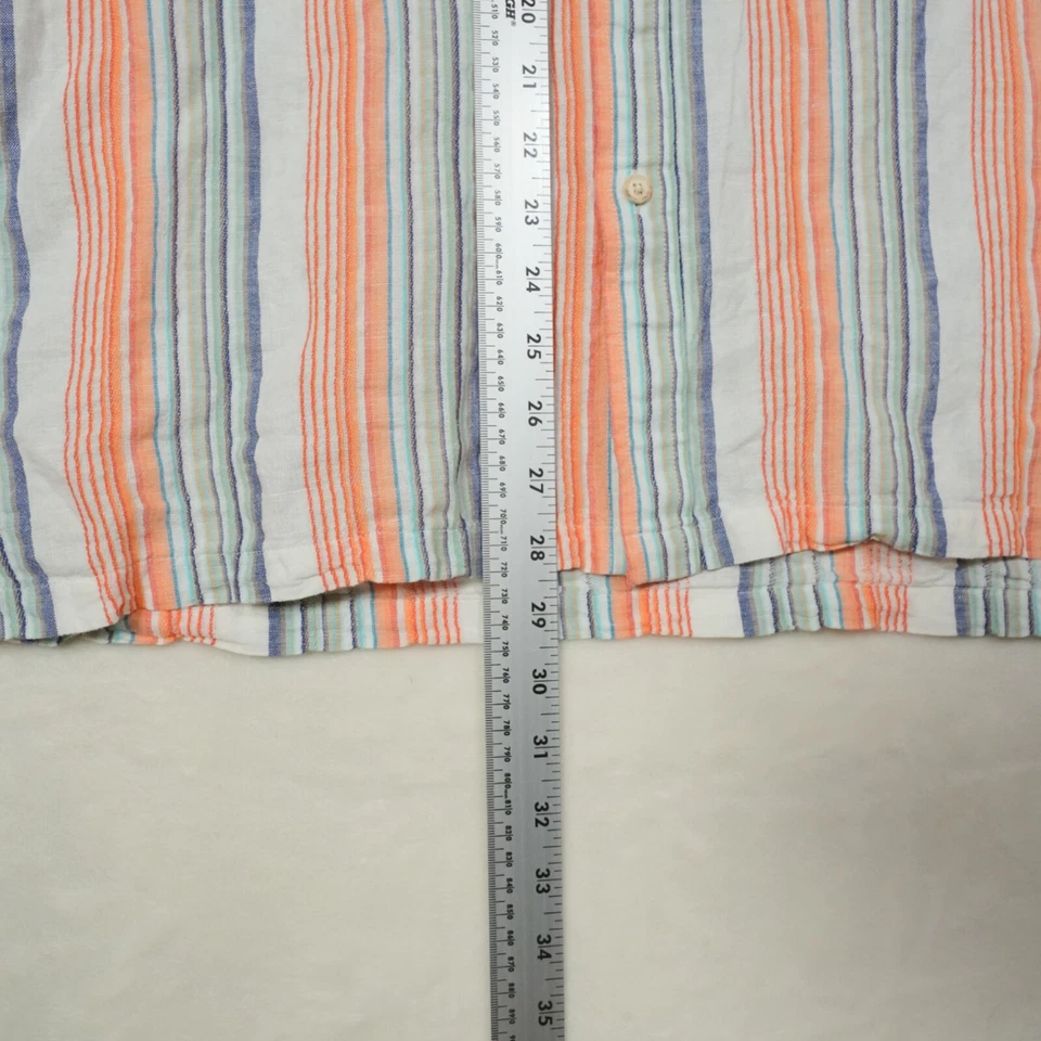 TASSO ELBA Button-Up Linen Blend Shirt Men L Outdoor Colors Beach Casual Summer - Image 4 of 4