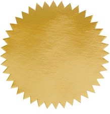 Shiny Gold Foil Seal Labels for Awards, Certificates, Pack of 100, 2" diameter