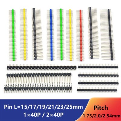 2.54mm 1/2x40P Einreihig/Zweireihig/90° PCB Stiftleiste Pin Header Verbinder
