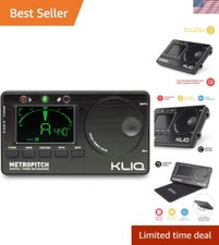 Portable KLIQ Metronome Tuner for All Instruments with Carrying Pouch, Black