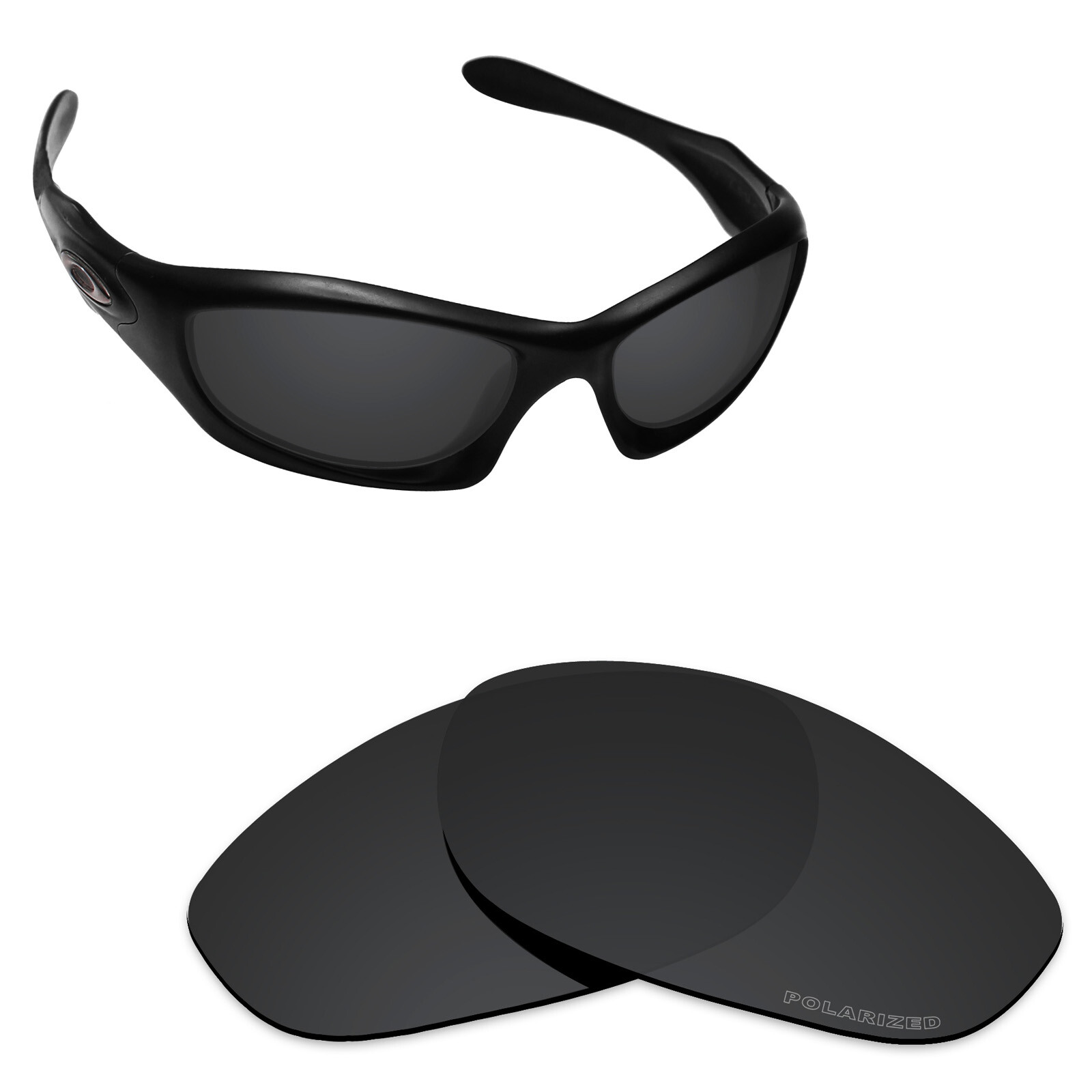 Hawkry SaltWater Proof Stealth Black Replacement Lenses for-Oakley Monster Dog