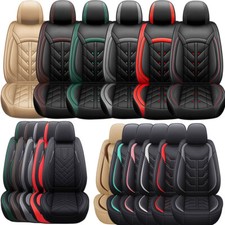 Deluxe Leather Universal 5 Seats Car Seat Cover Front Rear Full Set Waterproof