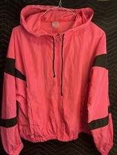 Pink Windbreaker Jacket 2x Xxl 80s