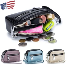Women's Wristlet Coin Purse Small Genuine Leather Change Pouch Wallet Handbag