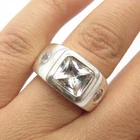 925 Sterling Silver Vintage NF Chapal-Zenray C Z Ring Size 5.5