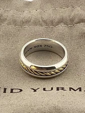 David Yurman Cable Classic Ring Sterling Silver & 18kt Gold Sz11 Very Nice