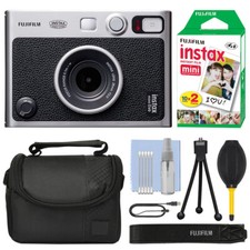 FUJIFILM INSTAX MINI EVO Hybrid Instant Camera Black 20 Film Bundle