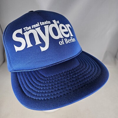 The Real Taste Of Snyder Of Berlin Hat Blue Trucker All Foam Lining Snapback Cap