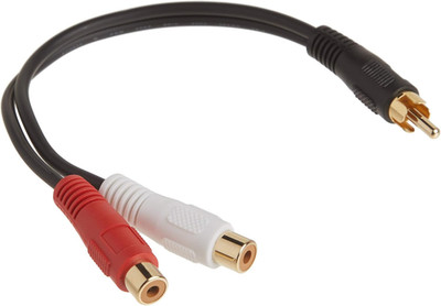 Legrand RCA Male to RCA Female Signal Splitter Cable, Black RCA to RCA Splitter,