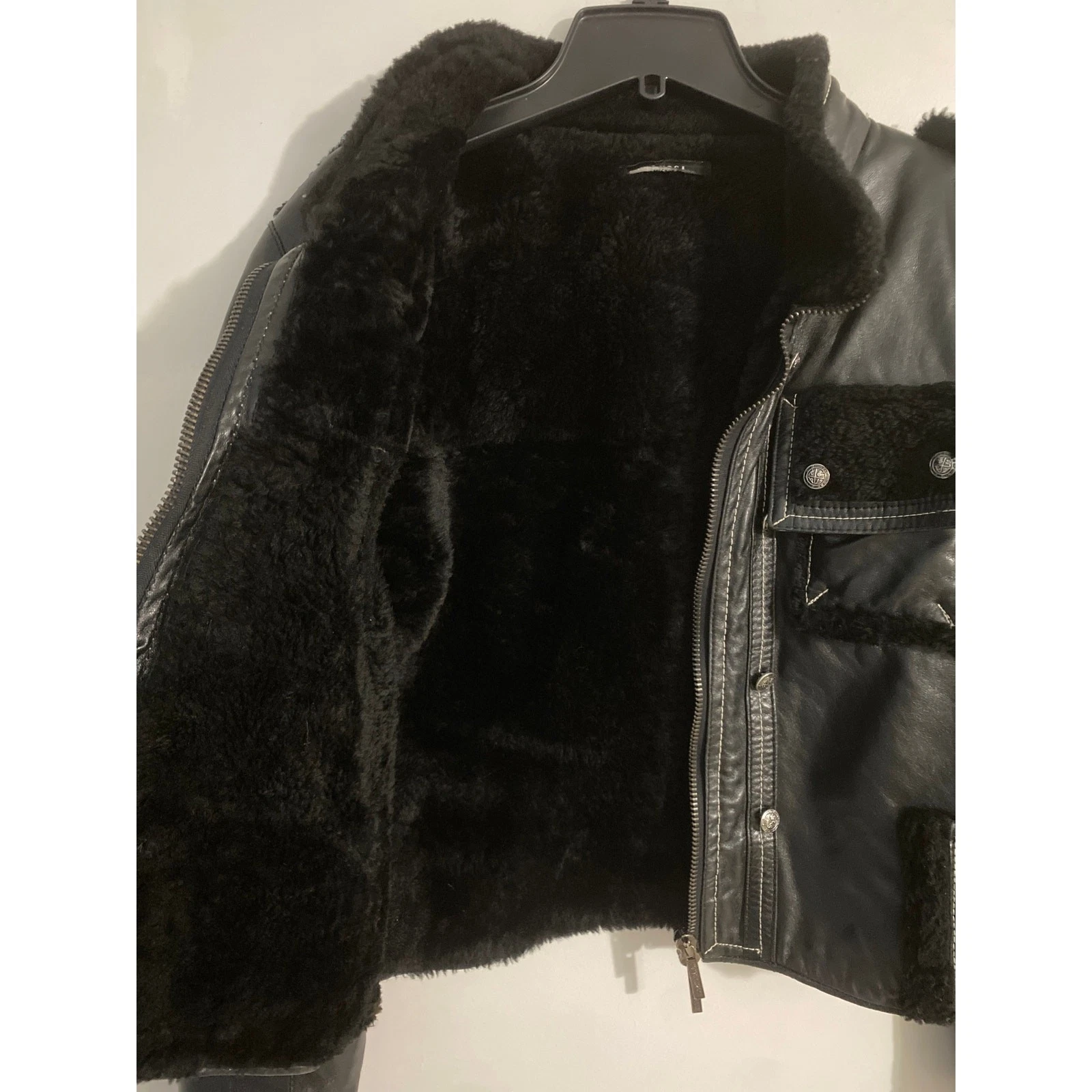 Gucci giacca pelle donna taglia M nera pelle agnello biker moto spigolosa lusso