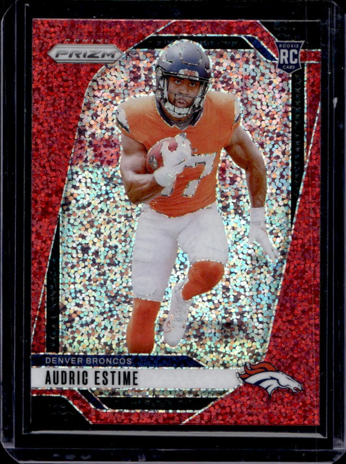 2024 Prizm Audric Estime RC Red Sparkle Rookie #306 Broncos
