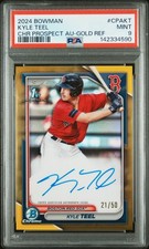 2024 Bowman Chrome Prospects Gold Refractor 21/50 Kyle Teel Auto PSA 9 GS1
