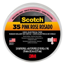  5 Pack 3M Scotch Pink Electrical Tape- 3/4 in x 66 ft.
