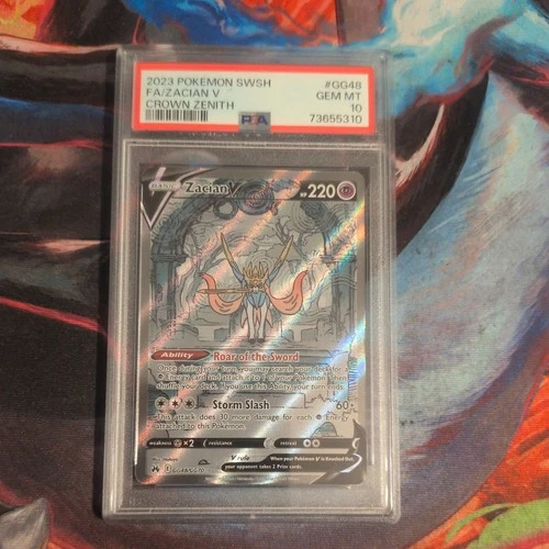 Pokemon Zacian V GG48/GG70 PSA 10 Crown Zenith Galarian Gallery English Holofoil