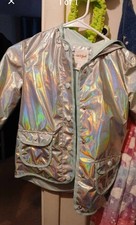 Cat & Jack Silver Holographic Hooded Jacket B...