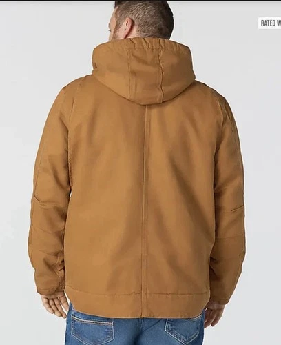 Carhartt Men's Brown Canvas Hooded Full Zip Work Jacket, Size S, Regular Fit image 3