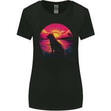 T-Shirt Femme À Coupe Large Golden Retriever Retrowave
