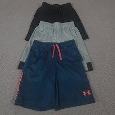 LOT OF 3 Under Armour Shorts Boys Medium Multi UA Prototype Wordmark Velocity