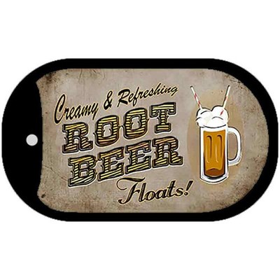 Root Beer Floats Novelty Metal Dog Tag Necklace 2'' x 1''