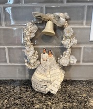 "De colección Novia y Novio Boda Pastel Topper MCM Flores Arco 10"" Alto 3 1/2"" Base"