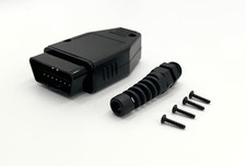 OBD2 Male Assembly Connector with 4 Screws  Strain Relief   2-Piece