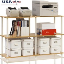 Wood 3 Tier Open Bookshelf Storage Unit Living Room Office Bathroom Decor New