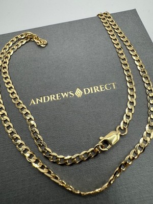 Halskette 9 kt Gelbgold massiv 3,1 mm Panzerkette 20 Zoll/50 cm (G80MC)