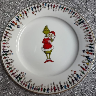 ZRIKE BRAND R SQUARED The GRINCH Dinner Plate Cindy Lou Who Whoville Border 10.5” Zrike Brands NEW