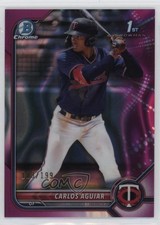 2022 Bowman Chrome Prospects Fuchsia Lava Refractor 123/199 Carlos Aguiar 1s10