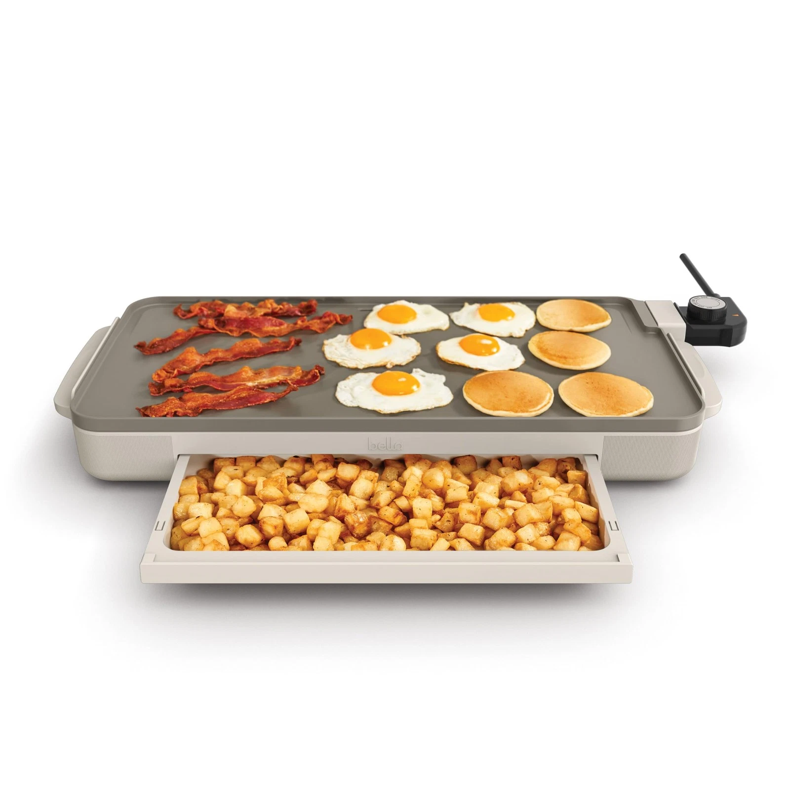 Bella 10X20 Electric Griddle With Warming Tray Nonstick Cool Touch Handles