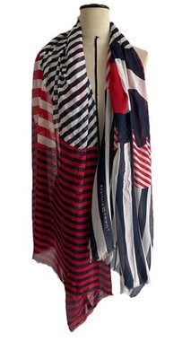 TOMMY HILFIGER women s artistic Striped Scarf Featuring A Teddy 81''/43'' G.CON