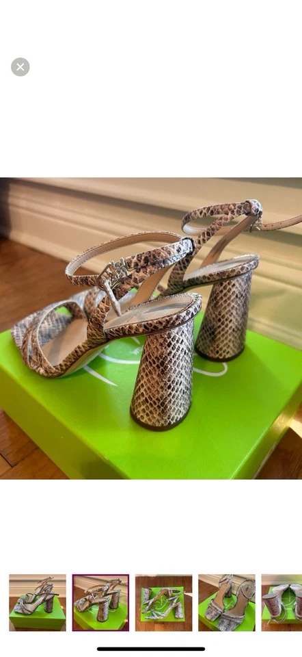 Sam Edelman 蛇皮起亚粗跟凉鞋女式 8 码 — 第 3/4 张图片