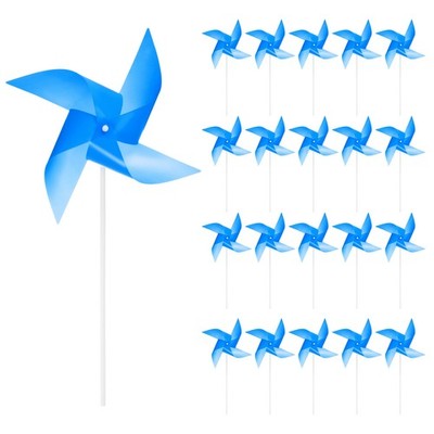 50pcs Windmills for the Yard Garden 15.7 Inch x 9.1 Inch 4 Leaves Dark Blue