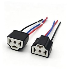 2PCS H4 Female Headlight Connector, 12V 18AWG 3 Pin Headlight Pigtail Socket,