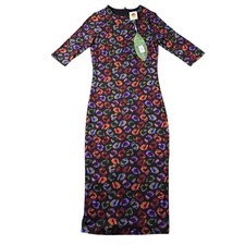 FARM Rio Dress Womens SMALL Leopard Print Jersey in Black Ikat-Dyed Stretch NWT