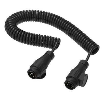 Anhänger Verlängerungskabel 12V 13-polig 3,5m Spiralkabel Stecker Kunststoff