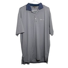 Peter Millar Polo Shirt Men's Large Striped Short Sleeve Summer Comfort Logo Top