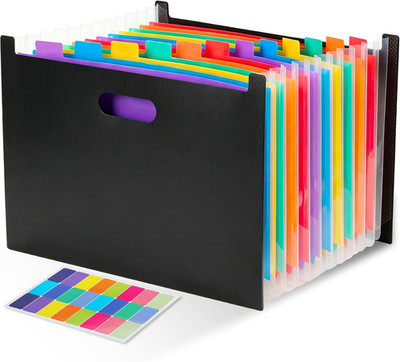 13 Pockets Accordion File Organizer, Letter A4 Size Expanding File Folder, Color