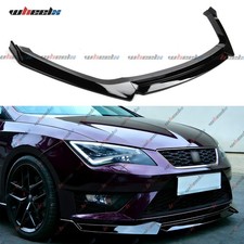 FOR 2013-2020 SEAT LEON MK3 5F FRONT SPLITTER LIP SPOILER BODY KIT GLOSS BLACK