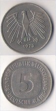 ALEMANIA. REPÚBLICA FEDERAL. 5 MARCOS 1975 J.