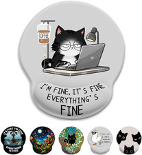Ergonomic Cat Mouse Pad With Wrist Rest Non Slip Gaming Office Desk Mat
