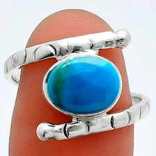 Natural Peruvian Opalina 925 Sterling Silver Ring s.8 Jewelry R-1546