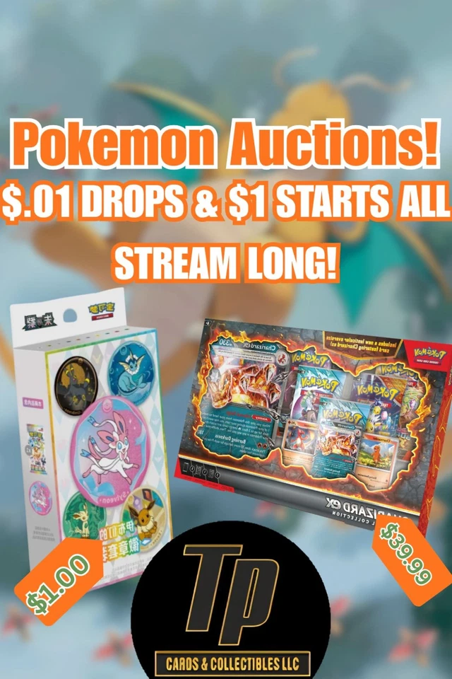 $1 Start Pokemon Auctions | Packs, Bundles, Boxes w/ Josh & Katie