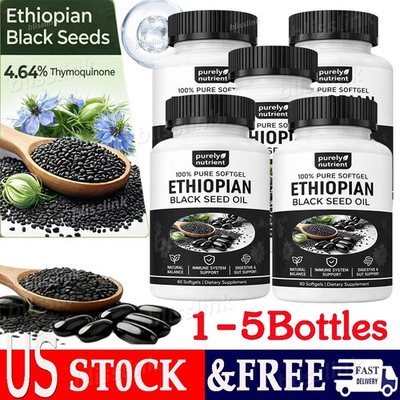 #ad #ad Ethiopian Black Seed Oil Softgels 4.64% Thymoquinone Gluten Free 60 capsules $10.99