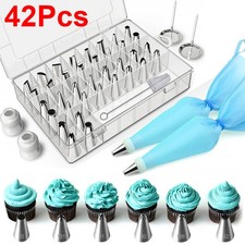 42 Pcs Icing Piping Nozzles Pastry Tips DIY Cake Sugarcraft Decorating Tools Set