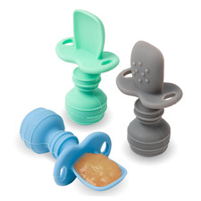 Self-Feeding Spoon - anti Choke Barrier - Silicone Baby Spoons Toddler Utensils
