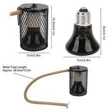 ༝100W Reptile Heating Lamp Kit Safely Hangable Heat Emitter For Turtles Lizards